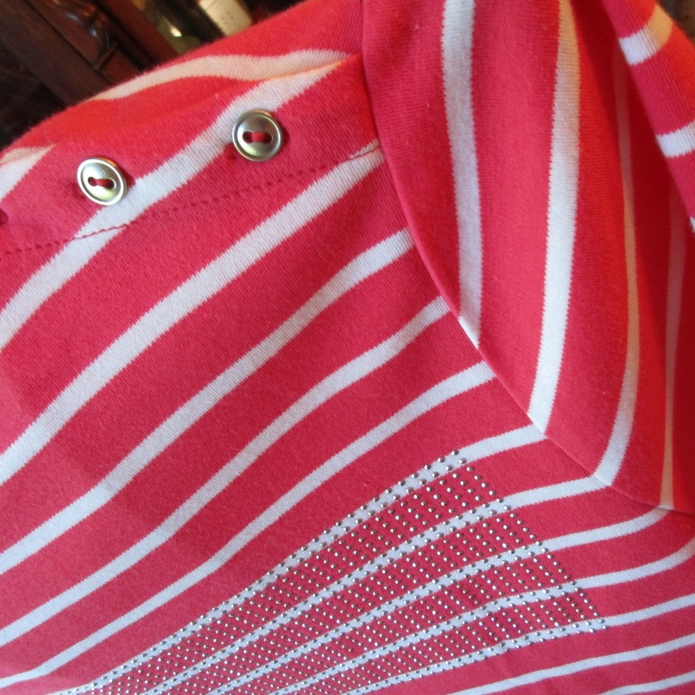 NWT Christopher & Banks Red/White SS Top XL - Picture 3 of 6